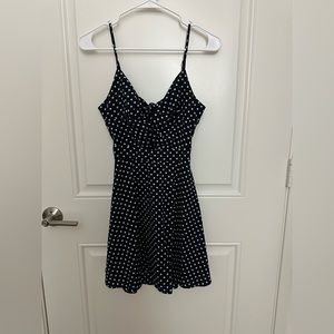Short black polka dots dress